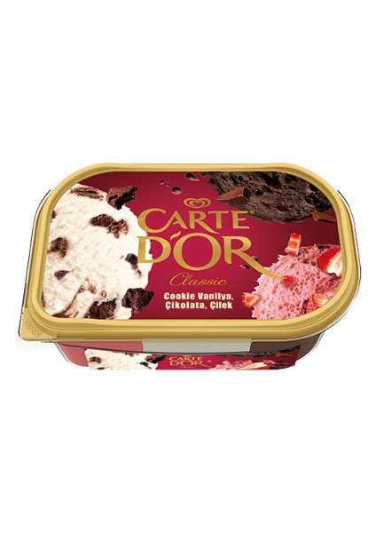 Algida Carte D'or Classic Çilek Çikolata Cookie Vanilya (925 Ml)