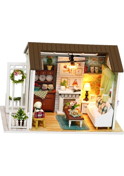 Dıy Dollhouse Kitleri Mobilya ile Usmased - Rahat Oturma Odası Çocuklar Hediye (Yurt Dışından) fırsatları