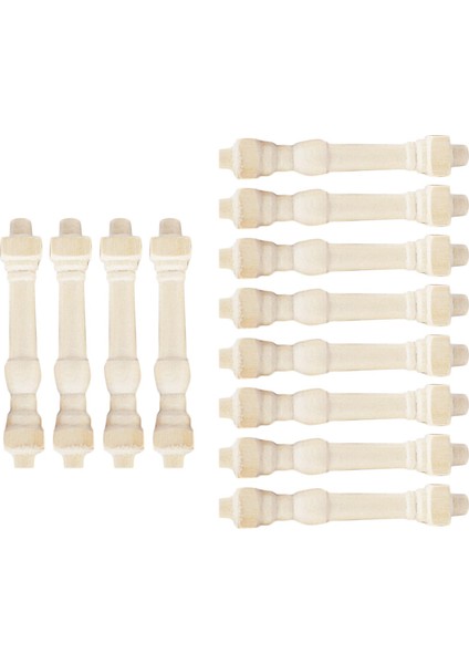 12 Dollhouse Mini Inşaatçılar Timbersi 1:12 Balkon Korkuluk Için Ahşap Kürekleri (Yurt Dışından)