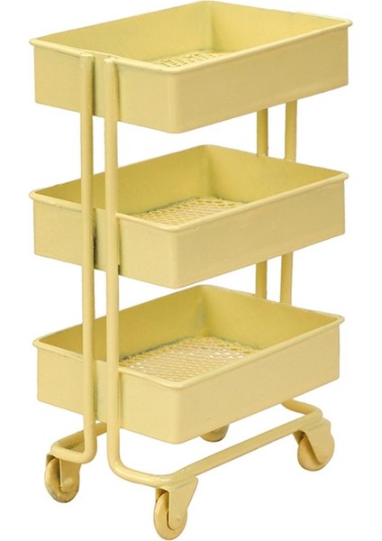 1/12 Metal Depolama Vitrin Tekerlekler Bebek Ev Mobilya Ile Ev Dekor Sarı (Yurt Dışından) fiyatları