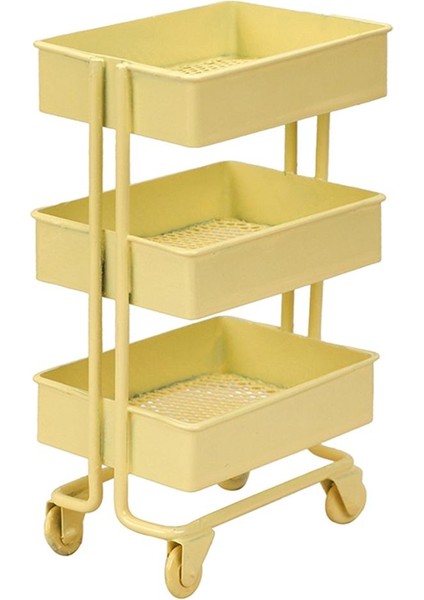 1/12 Metal Depolama Vitrin Tekerlekler Bebek Ev Mobilya Ile Ev Dekor Sarı (Yurt Dışından) fırsatları