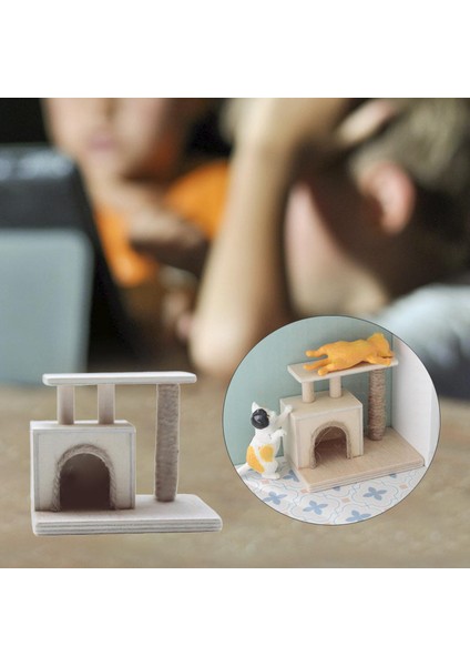 Minyatür Dollhouse Kedi Tırmanma Çerçevesi Kedi Oyuncak Pretend 1:12 Aksesuarları Için (Yurt Dışından) indirimleri
