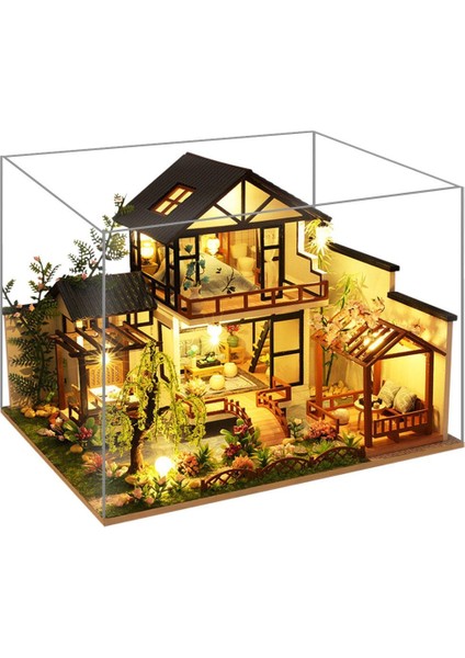 Yaratıcı Minyatür 1:24 Ahşap Dollhouse LED Işık Dıy Ev Dekor Kızlar Için (Yurt Dışından)