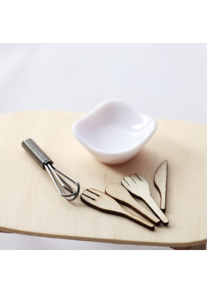 6 Parça Minyatür Eggbeater Yumurta Kase Spatula Model Set Dollhouse Dekor (Yurt Dışından) modelleri