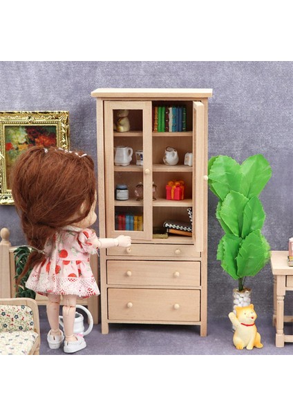 Dollhouse Kitaplık Kabine Minyatür 1:12 El Sanatları Hediyeler 3-6 Yaşında (Yurt Dışından) indirimleri
