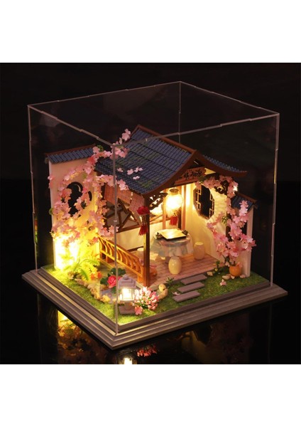 Minyatür Dollhouse Mobilya Kiti Ile LED Işık Ahşap Satranç Kulübü Hediye (Yurt Dışından) fiyatları