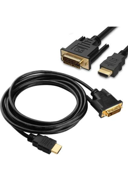 1.8m HDMI To DVI 24 1 DVI To HDMI Kablo Altin Uçlu