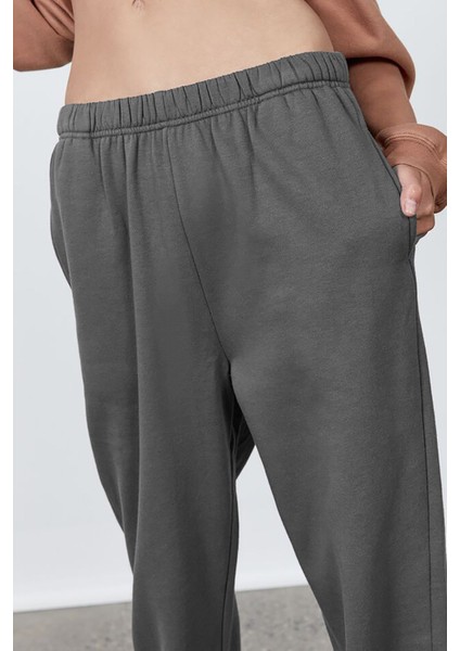 Kadın Antrasit Beli Lastikli Oversize Eşofman Altı MG1235 modelleri