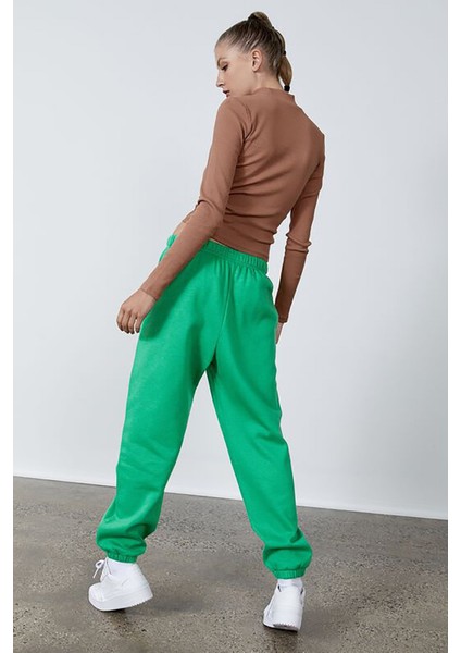 Kadın Yeşil Beli Lastikli Oversize Eşofman Altı MG1235