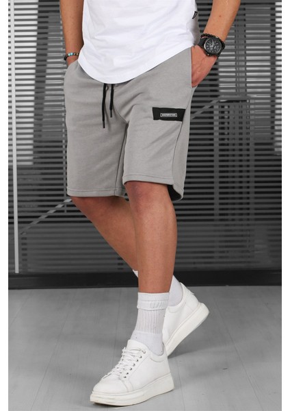 Boyalı Gri Erkek Basic Kapri Şort modelleri