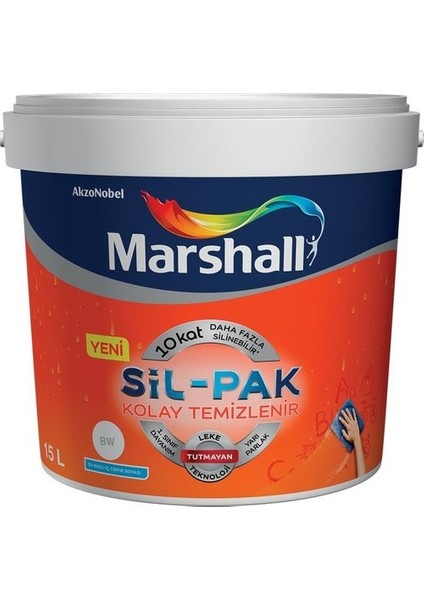Sil-Pak 10 Kat Daha Fazla Silinebilir Iç Cephe Boyası 15 L.