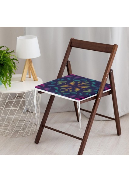 Ebru Motifli Dijital Baskılı Modern Yastık Fermuarlı Sandalye Minderi modelleri
