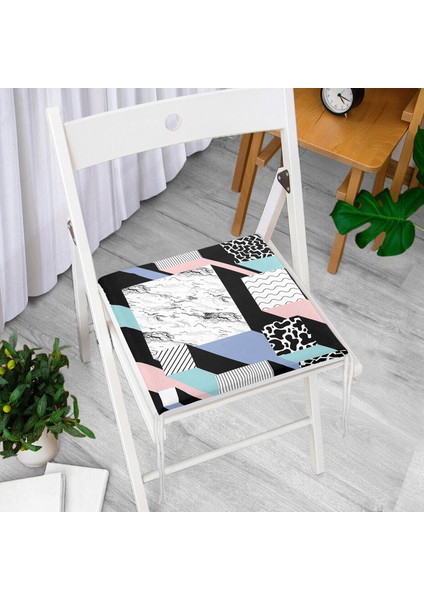 Mermer Desenli Dijital Baskılı Modern Yastık Fermuarlı Sandalye Minderi modelleri