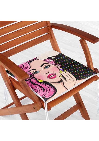 Pop Art Resimli Dekoratif Kare Sandalye Minderi fiyatları
