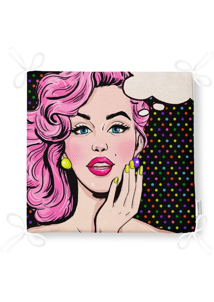 Pop Art Resimli Dekoratif Kare Sandalye Minderi fırsatları