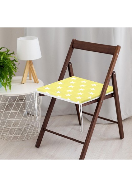 Yıldız Desenli Dekoratif Kare Sandalye Minderi 40X40Cm Fermuarlı modelleri
