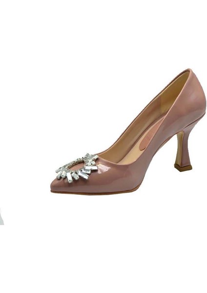 Kadın Rugan Güneş Taşlı Stiletto Topuklu Ayakkabı modelleri