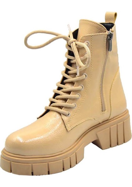 Kadın Kırışık Rugan Fermuarlı Bağcıklı Bot modelleri