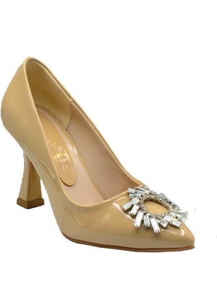 Kadın Rugan Güneş Taşlı Stiletto Topuklu Ayakkabı fırsatları