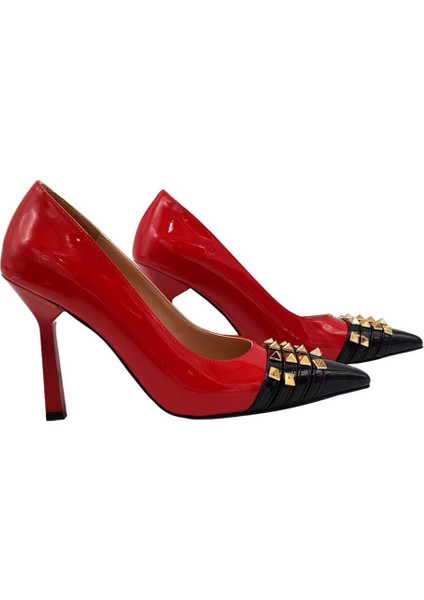 Kadın Ince Topuklu Rugan Önü Taşlı Ayakkabı fırsatları