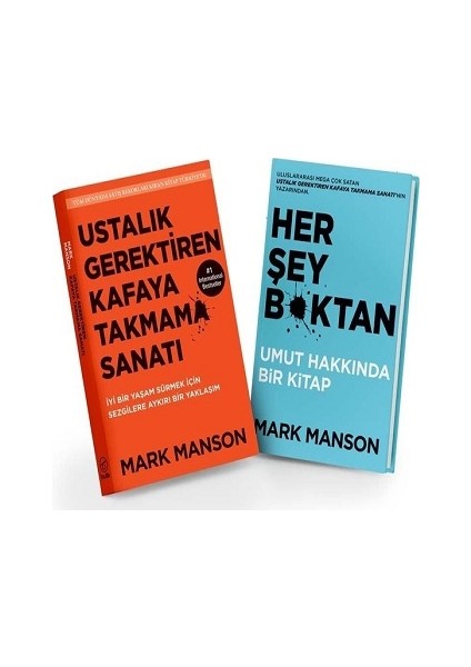 Ustalık Gerektiren Kafaya Takmama Sanatı ve Her Şey Bktan Kitap Seti - 2 Kitap Takım - Mark Manson