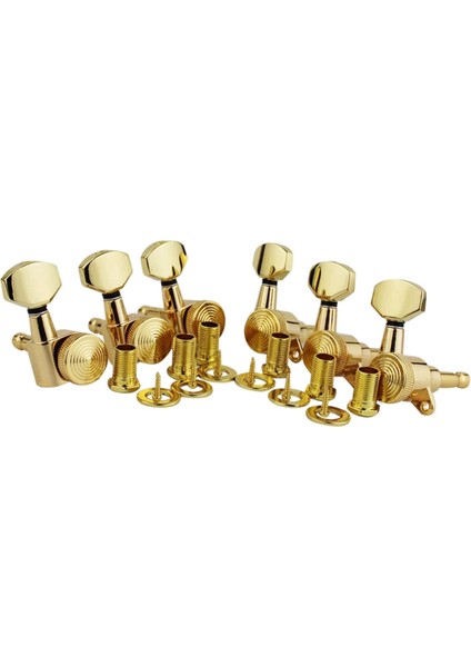 6x Kilitleme Gitar Tuner Dişli Oranı 1:18 Elektro Gitarlar Için Aşınmaya Dayanıklı Altın 6r (Yurt Dışından)