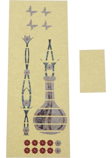Ukulele Çıkartmaları Dekoratif Klavye Ahşap Gitar Çıkartması Haritası Sticker-Vase (Yurt Dışından)