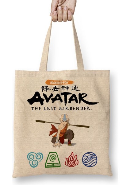 Avatar Anime Element Fire Water Earth Thunder Wind Bez Çanta Uzun Saplı