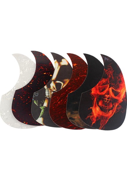 6 Adet Gitar Pickguard Akustik Gitar Aksesuar Için Serin Anti-Scratch Plaka (Yurt Dışından)