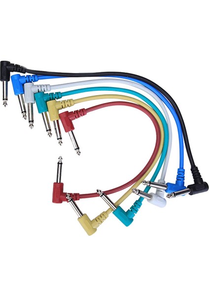 6 Adet 30 cm Set 1feet Gitar Pedalı Yama Kablosu 6.35 Jack 1/4 " (Yurt Dışından)