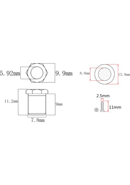 10 Takım Hex Dişli Burç ve Ferrules ve Dağı Vidaları Ukulele Tuner Parçaları (Yurt Dışından) fırsatları