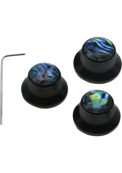 3 / Set Gitar Kontrol Topuzu 6mm Mil Elektro Gitar Siyah Için Ses Kontrol Düğmeleri (Yurt Dışından)