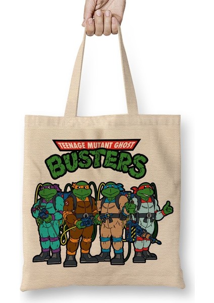 Busters Ninja Kaplumbağalar Bez Çanta Uzun Saplı