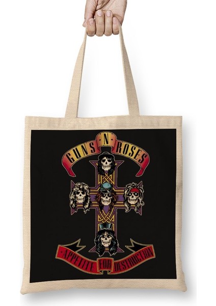 Guns N' Roses 3 Bez Çanta Uzun Saplı