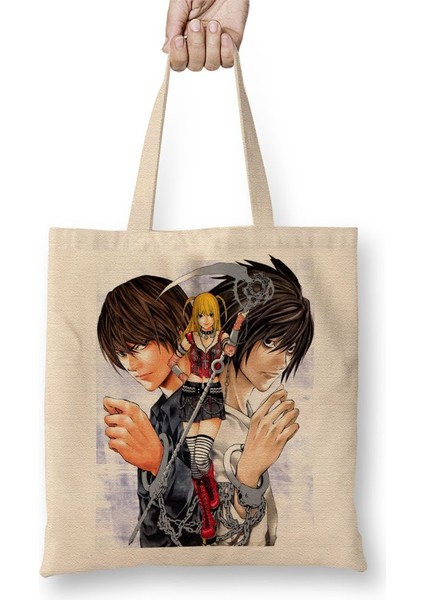 Death Note Anime L Yagami Light Apple Ryuk Bez Çanta Uzun Saplı