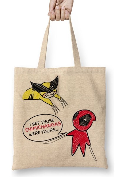 Deadpool Wolverine Marvel Bez Çanta Uzun Saplı