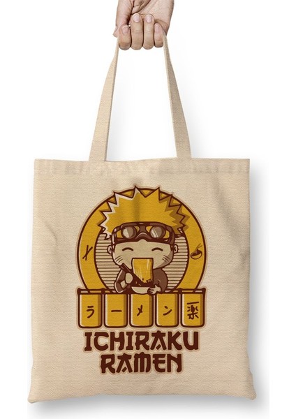 Anime Naruto Ichiraku Ramen Bez Çanta Uzun Saplı