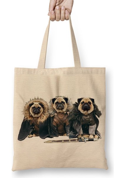 Game Of Thrones Pug Of Thrones Köpek Bez Çanta Uzun Saplı