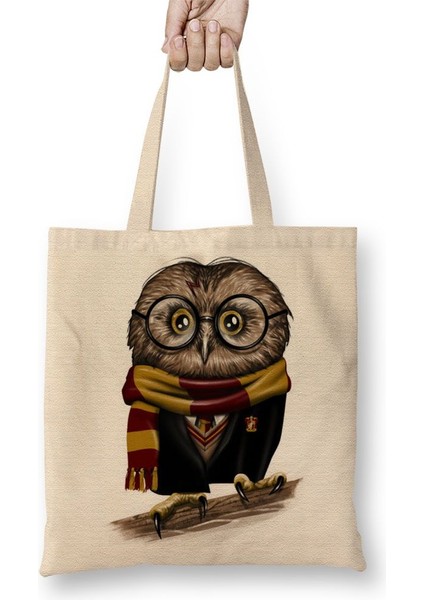 Sevimli Baykuş Bez Çanta Uzun Saplı