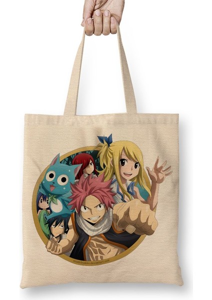 Fairy Tail Anime Erza Scarlet Happy Lisanna Straus Bez Çanta Uzun Saplı