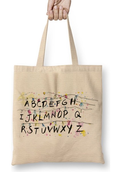 Stranger Things Alphabet Christmas Lights Bez Çanta Uzun Saplı