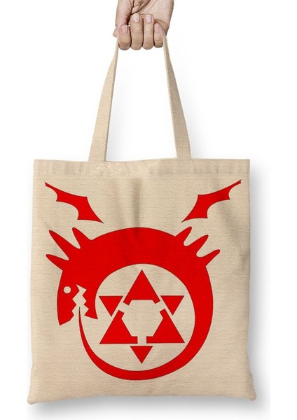 Full Metal Alchemist Ouroboros Sembol Bez Çanta Uzun Saplı