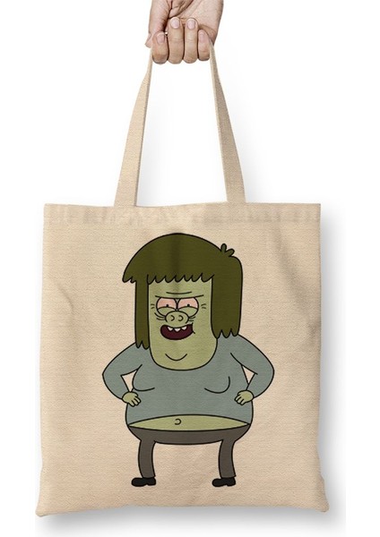 Regular Show Muscleman Bez Çanta Uzun Saplı