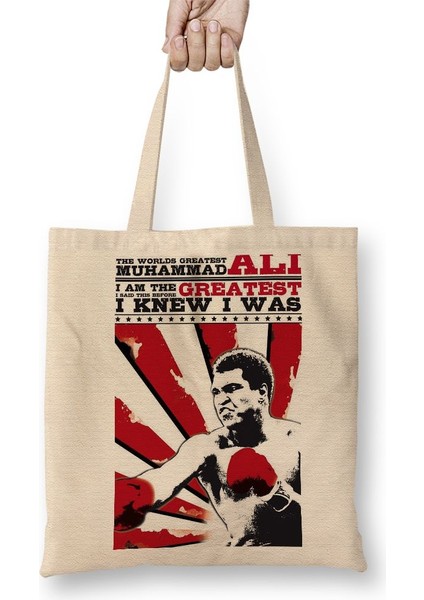 Muhammed Ali Boks Bez Çanta Uzun Saplı