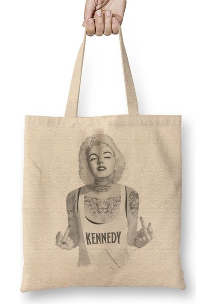 Marilyn Monroe 02 Bez Çanta Uzun Saplı