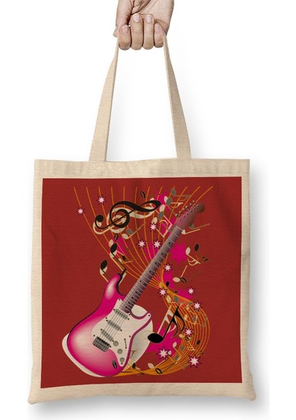 Music Müzik Gitar 2 Bez Çanta Uzun Saplı