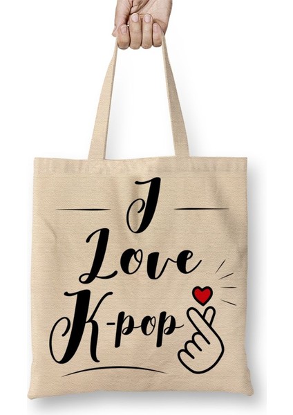 Seni Seviyorum Kpop Bts Exo I Love Kpop Bez Çanta Uzun Saplı