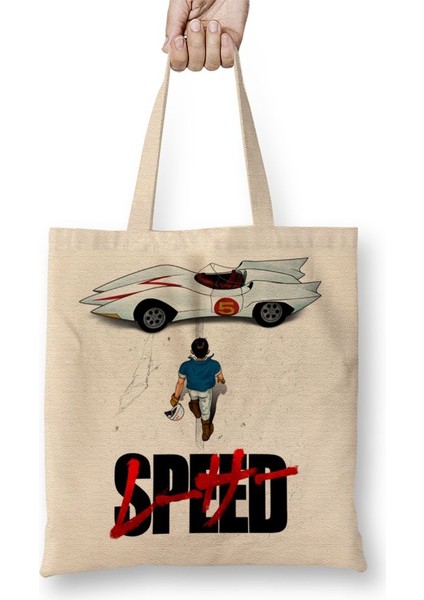Speed Racer Hız Yarışçısı Bez Çanta Uzun Saplı