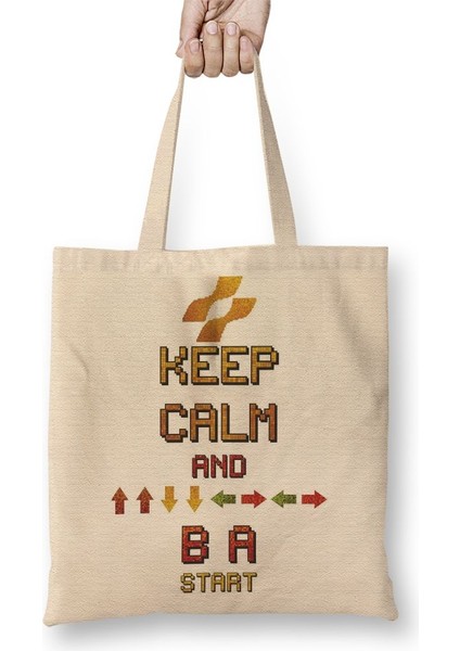 Keep Calm Konami Bez Çanta Uzun Saplı