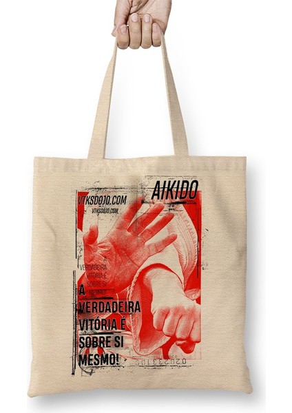 Aıkıdo Poster Bez Çanta Uzun Saplı